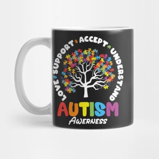 Autism Spectrum Love Support Accept Understand Autism Awareness T-Shirts Mug